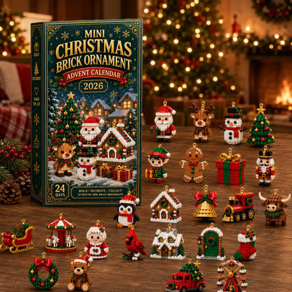 ⏳ Last day to save 49% – 🎄 24-Day Mini Christmas Ornament Advent Calendar | 24 unique festive buildable designs with hanging loops—perfect for decorating Christmas trees, wreaths, and holiday displays 🧱