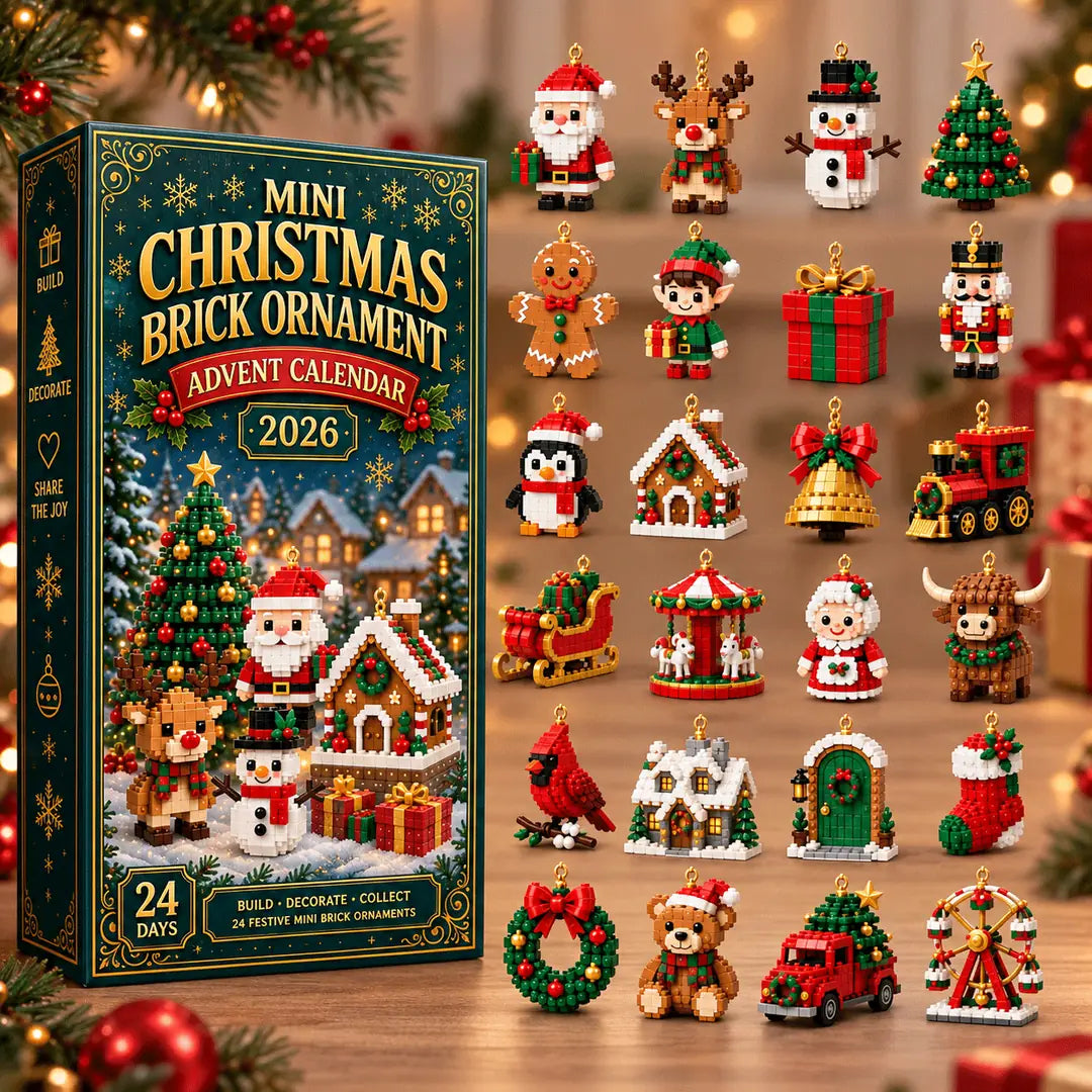 Mini Christmas brick ornament advent calendar product overview